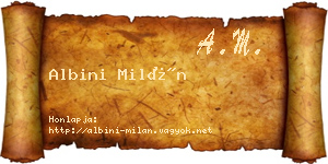 Albini Milán névjegykártya