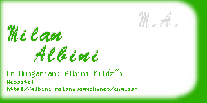 milan albini business card
